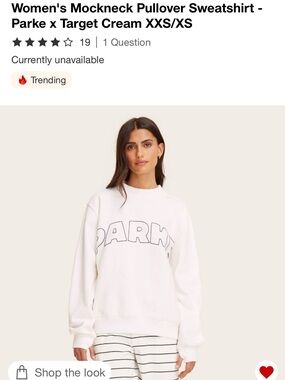 Parke x Target Cream Mockneck Pullover Sweatshirt